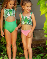 Vestido de Baño Doble Faz Loro Plantas Pepita & Me Modelo